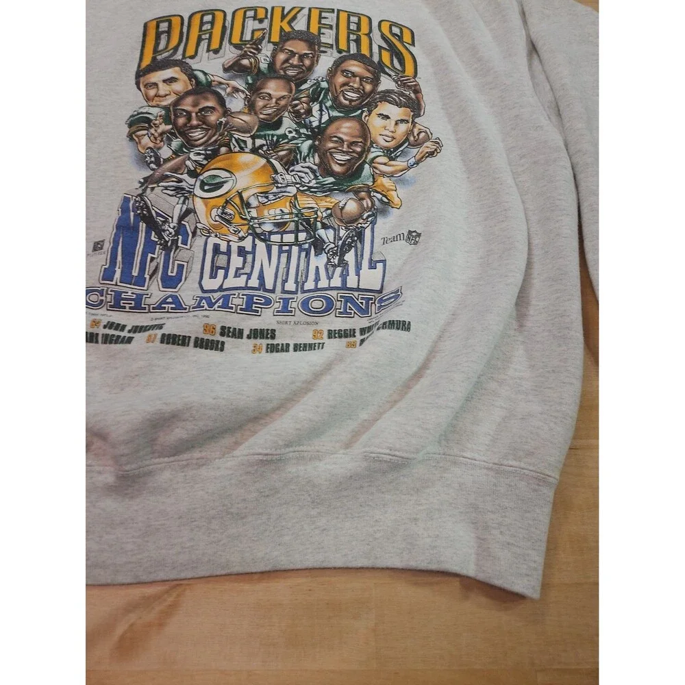 Vtg 1995 Green Bay Packers Sweatshirt XL Fruit of the Loom NFC Caricature 90s